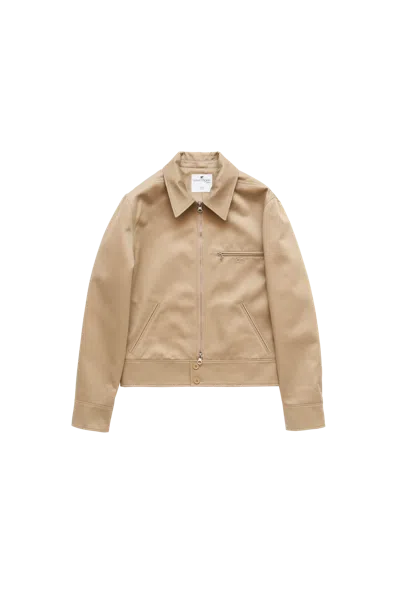 Courrèges Courreges Officer Polycotton Jacket Beige In Brown