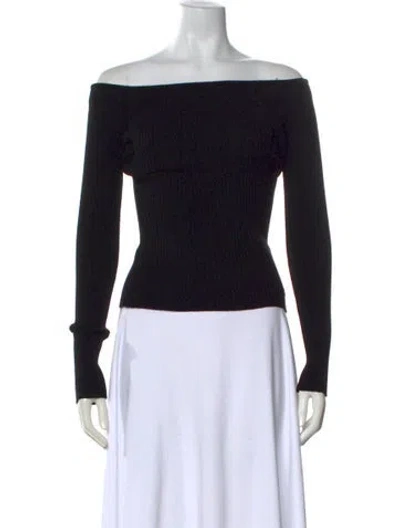 Pre-owned Courrèges Off-the-shoulder Long Sleeve Top In Black