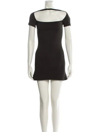 Pre-owned Courrèges Off-the-shoulder Mini Dress In Green
