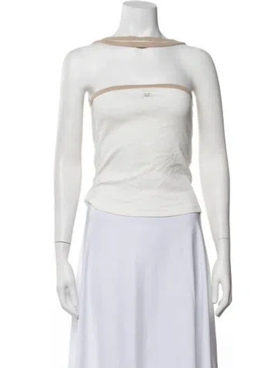 Pre-owned Courrèges Off-the-shoulder Sleeveless Top In Black