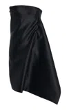 Courrèges One-minute Satin Dress In Black