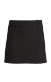 Courrèges Oblique Draped Polywool Mini Skirt In Black