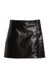 Courrèges One-minute Vinyl Mini Skirt In Black