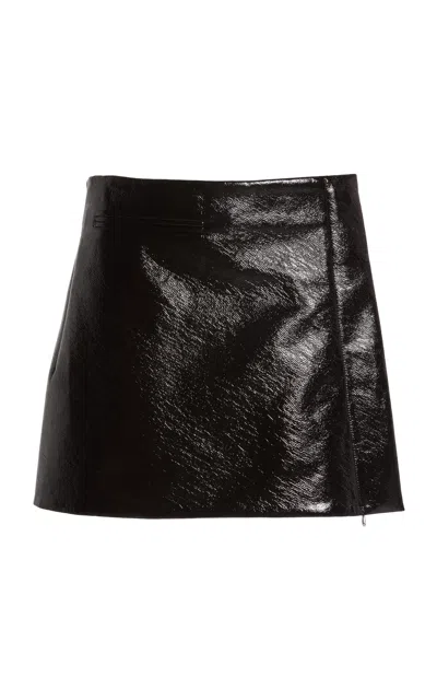 Courrèges One-minute Vinyl Mini Skirt In Black