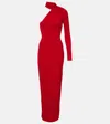 Courrèges One-shoulder Crêpe Maxi Dress In Red