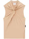 Courrèges One-shoulder Cut-out Top In Neutrals