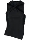 Courrèges One-shoulder Cut-out Top In Schwarz