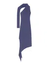 Courrèges Slash Crepe Maxi Dress In Grey