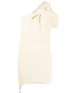 Courrèges One-shoulder Knotted Minidress In White