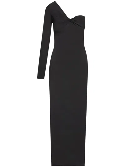 Courrèges One-shoulder Maxi Dress In 黑色