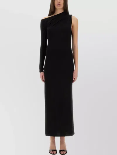 COURRÈGES ONE-SHOULDER MAXI DRESS SIDE SLIT