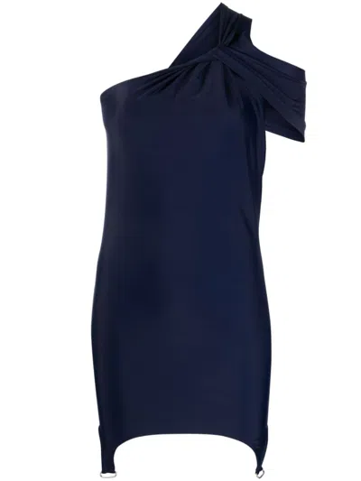 Courrèges One-shoulder Mini Dress In Blue