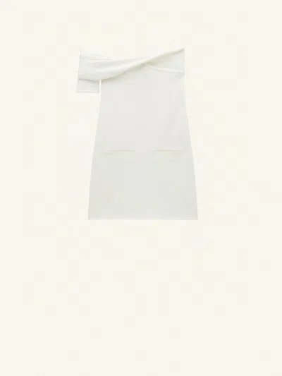 Courrèges One-shoulder Twist Crepe Minidress In White