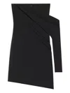 Courrèges Draped Polywool Bustier Dress In Black