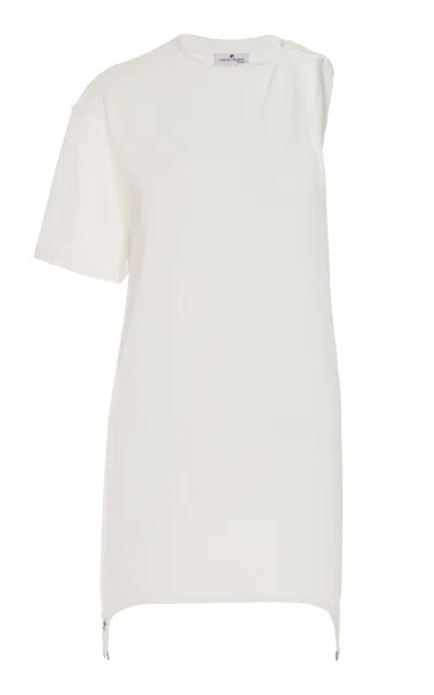 Courrèges One-sleeve Stretch-jersey Dress In White