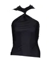 Courrèges One-word Shoulder Hollowed-out Vest In Black