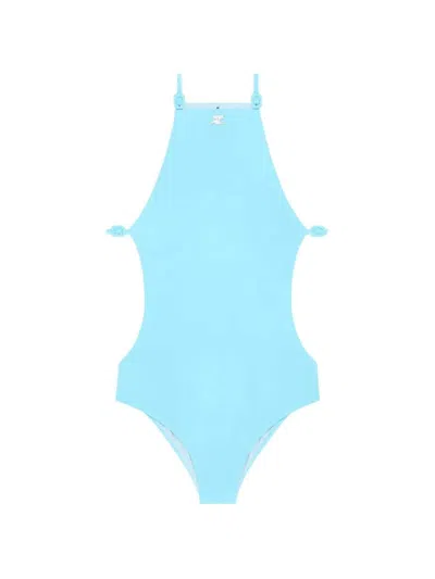 Courrèges One-piece Swimsuit With Cut-out Detail In Blue