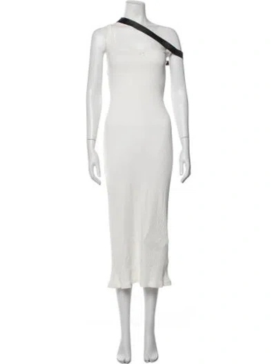 Pre-owned Courrèges One-shoulder Midi Length Dress In Neutrals