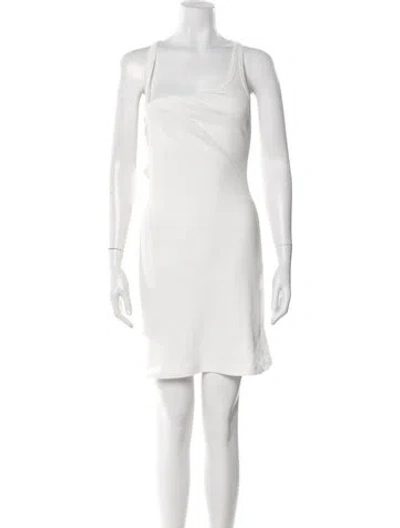 Pre-owned Courrèges One-shoulder Mini Dress In White