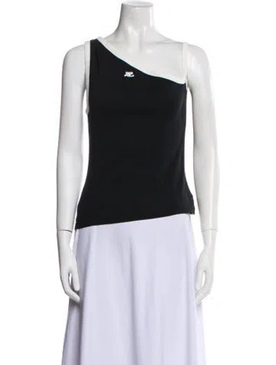 Pre-owned Courrèges One-shoulder Sleeveless Top In Black