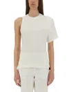 Courrèges Scube One Shoulder Cotton T-shirt