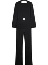 Courrèges Open-back Virgin Wool Jumpsuit In Black