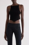 Courrèges Open Side Rib Knit Tank In Black