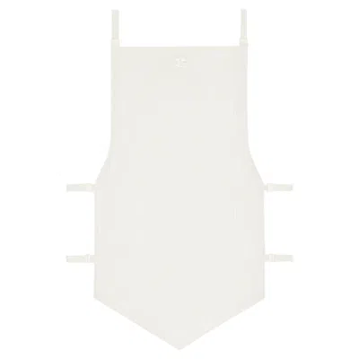 Courrèges Opened Pointy Rib Knit Top In White