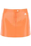 Courrèges Courreges Coated Cotton Mini Skirt In Orange