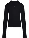 Courrèges Courreges Ribbed Knit Pullover Sweater In Black