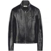 Courrèges Logo-embossed Patent Biker Jacket In Black