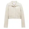Courrèges Textured Vinyl Crop Jacket In Neutral