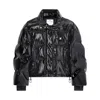 Courrèges Vinyl Bomber Jacket With Contrasting Embroidered Ac Logo In Black
