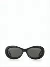 Courrèges Oval-frame Sunglasses With Finish In Black