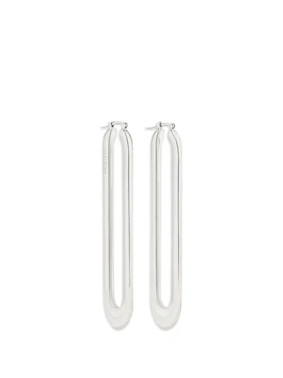 Courrèges Oval-shape Hoop Earrings In Orange