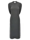 Courrèges Draped Shoulder Sleeveless Knit Midi Dress