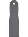 Courrèges Over The Shoulder Draped Midi Dress In Grey