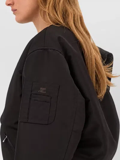 Courrèges Oversized Bomber Jacket In Black