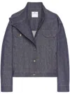 Courrèges Motorcycle Denim Jacket In Ebony