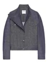 Courrèges Motorcycle Denim Jacket In Grey