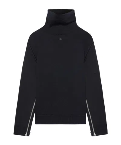 COURRÈGES COURRÈGES OVERSIZED MOCK-NECK KNITTED JUMPER