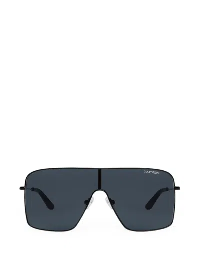 Courrèges Oversized Square-frame Sunglasses In 블랙