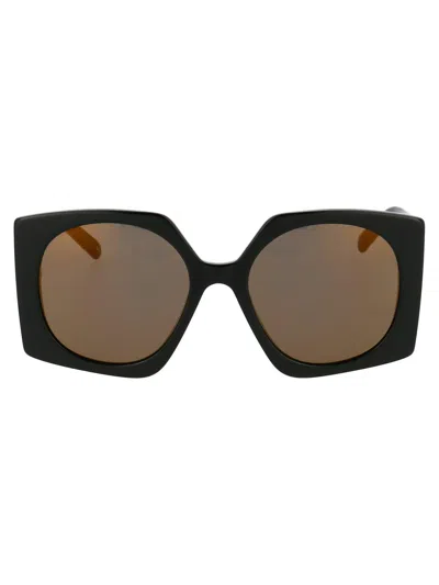 Courrèges Oversized Sunglasses In 001 Black Black Grey
