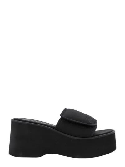 Courrèges Padded Nylon Sandals In Black