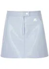 Courrèges Courreges Woman Mini Skirt Lilac Size 4 Cotton, Polyurethane, Elastane