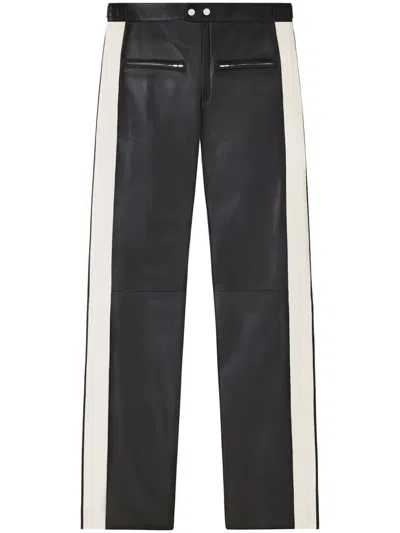 Courrèges Panelled Leather Pants In Black