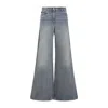 Courrèges Wide-leg Denim Trousers With Belt Loops In Blue