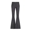 Courrèges High-waisted Flared Denim Jeans With Contrast Stitching In Black