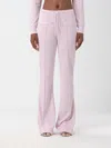 Courrèges Logo-patch Flared Trousers In Pink