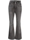 Courrèges Mid-rise Cotton Flare Jeans In Gray
